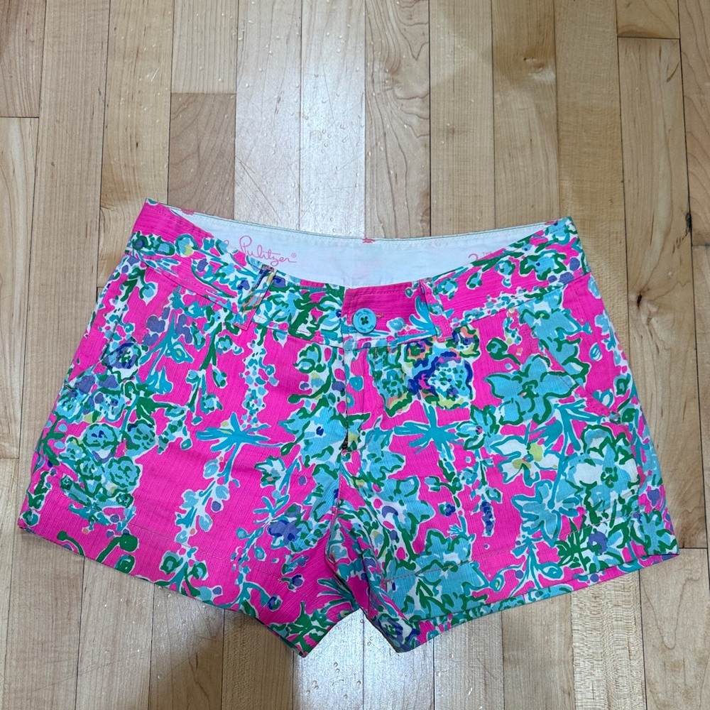 Lilly Pulitzer Hot Pink Tropical Floral Shorts